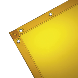 Welding Curtain - 14 mm Transparent  - Gold - 6' x 10' product photo