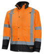 Hi-Vis 300D Ripstop PU-Coated Rain Jacket - 100% Waterproof - Hi-Vis Orange - L product photo