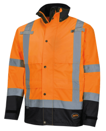 Hi-Vis 300D Ripstop PU-Coated Rain Jacket - 100% Waterproof - Hi-Vis Orange - XL product photo