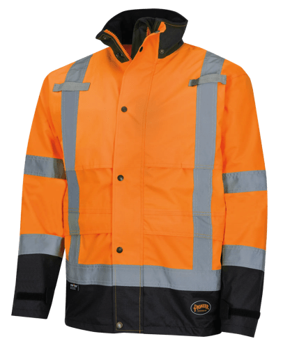 Hi-Vis 300D Ripstop PU-Coated Rain Jacket - 100% Waterproof - Hi-Vis Orange - XL product photo