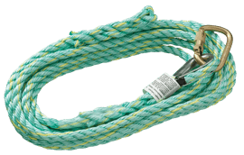 Vertical Lifeline - Premium Extruded Co- Polymer Fibre - Anchor End Carabiner/Trailing End Back Splice - 25 ' product photo