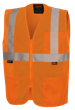 Hi-Vis Self-Extinguishing FR Poly Mesh Safety Vest - Zipper Closure - Hi-Vis Orange - 2XL product photo