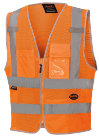 Hi-Vis Poly Mesh Safety Vest - Zipper Closure - Hi-Vis Orange - L product photo