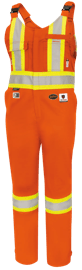 Salopette de s&eacute;curit&eacute; FR-Tech&reg; haute visibilit&eacute; 88/12 de 7 oz ignifuge/anti-arc &eacute;lectrique &ndash; Orange haute visibilit&eacute; &ndash; 2TG photo du produit