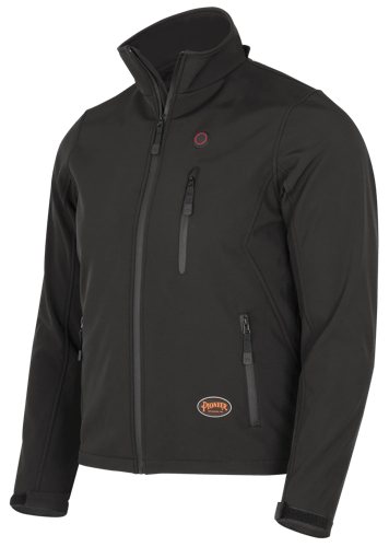 Heated Softshell Jacket - Polyester Lined - Water-Resistant - Black - 2XL product photo