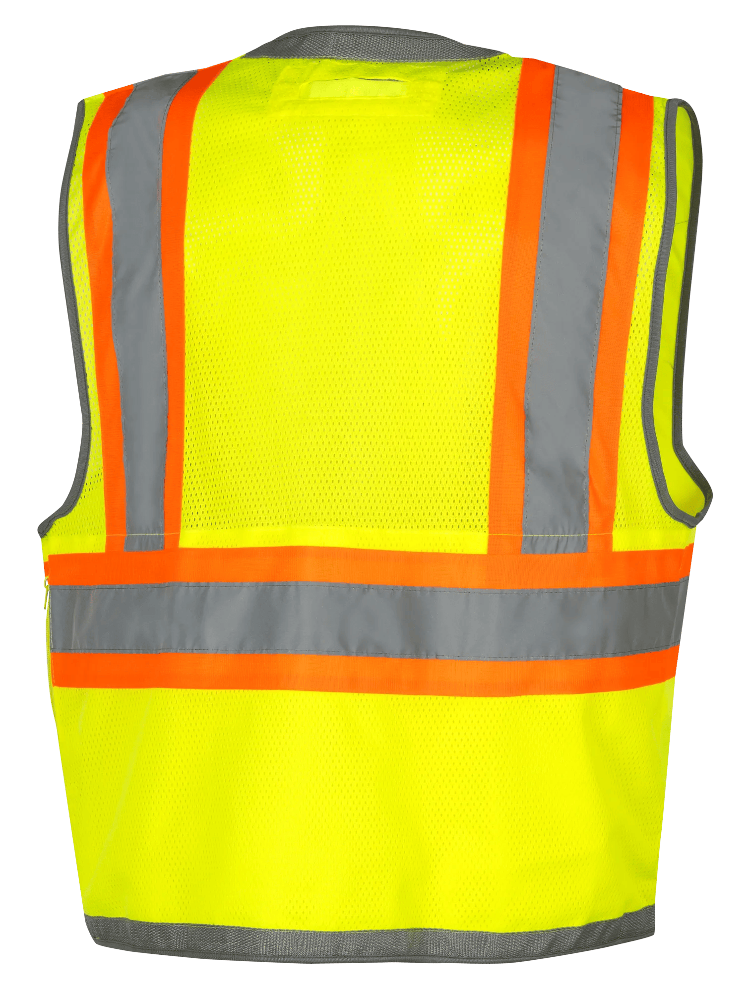 Hi-Vis Surveyor's Safety Vest - Mesh Back - Zip Front - Hi-Vis