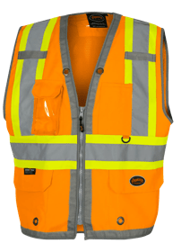 Hi-Vis Mesh-Back Surveyor's Safety Vest - Hi-Vis Orange - S product photo