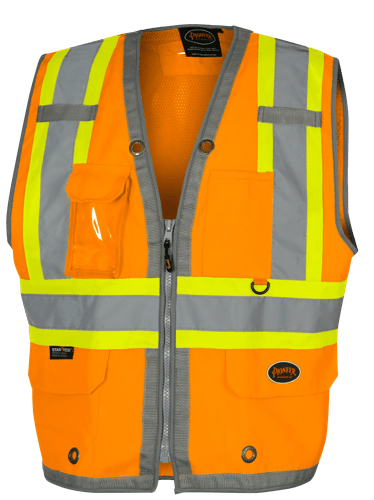 Hi-Vis Mesh-Back Surveyor's Safety Vest - Hi-Vis Orange - XL product photo