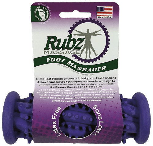 Rubz - Foot Massage Roller - Flat Spikes, Acupressure Design - Purple product photo