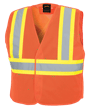 Gilet de s&eacute;curit&eacute; en filet de poly ajustable avec fermeture &agrave; 5 points - Orange fluorescent - Taille L/XL photo du produit