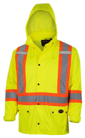 Manteau de s&eacute;curit&eacute; Hi-Vis 450D - Imperm&eacute;able - Capuche amovible - Jaune/vert haute visibilit&eacute; - 2XL photo du produit