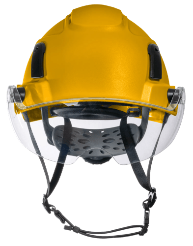 XS2-500 Series Type 2+ Vented Safety Helmet w/Flip-Up Visor - Yellow product photo