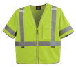 Hi-Vis Mesh Short-Sleeved Safety Vest - Zipper Closure - Hi-Vis Yellow/Green - 4XL product photo