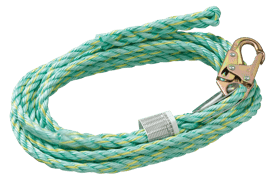 Vertical Lifeline - Premium Extruded Co- Polymer Fibre - Anchor End Snap Hook/Trailing End Back Splice - 50 ' product photo