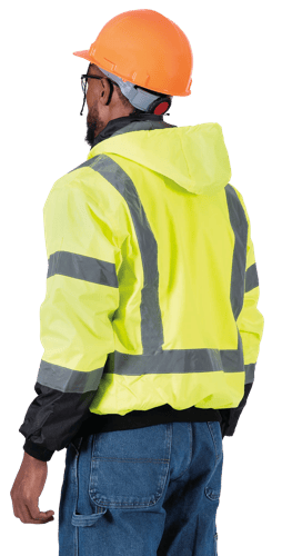 Hi-Vis 2-in-1 Bomber Jacket -  100% Waterproof - Removable Fleece Liner - Hi-Vis Yellow/Green - 3XL product photo