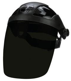 DP4 Series Face Shield with Crown - Ratcheting Headgear - Shade 3 IR Uncoated Polycarbonate 9" x 12.125" x .060" product photo