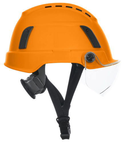 XS2-500 Series Type 2+ Vented Safety Helmet w/Flip-Up Visor - Hi-Vis Orange product photo