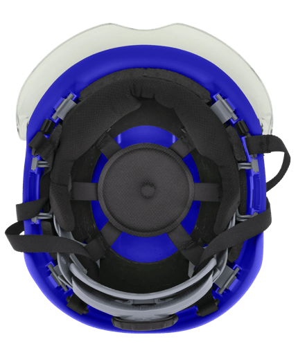 XS2-550V Series Type 2+ Vented Safety Helmet w/Flip-Up Visor - Blue product photo