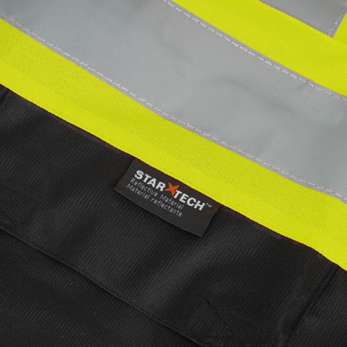 Hi-Vis Tricot Poly Safety Vest - Adjustable - Hook & Loop Closure - Black - L/XL product photo