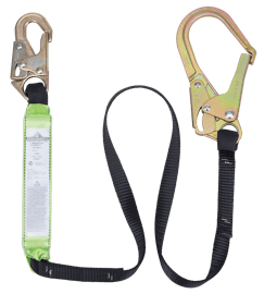 Shock Absorbing Lanyard - Webbing - Single Leg - Body Snap/Anchor Form - 6 ' photo du produit