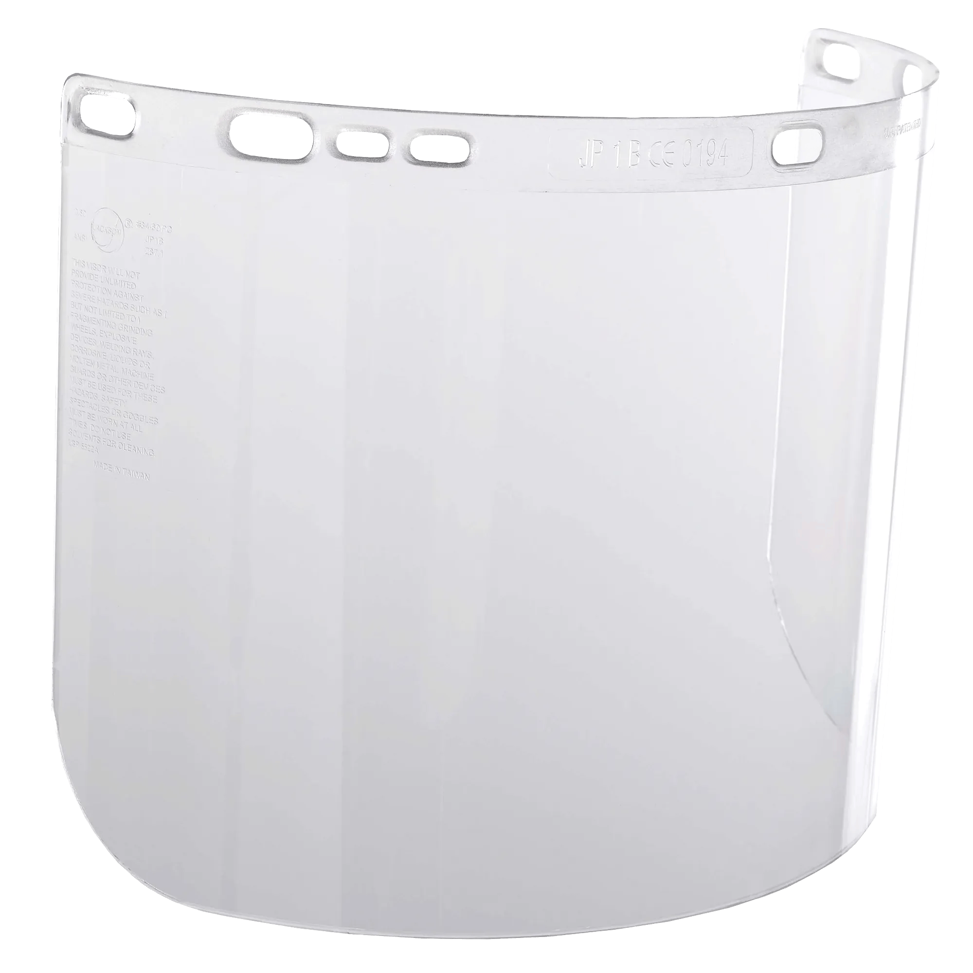 Polycarbonate Face Shield Window – Molded – Shape B – 8 x 15.5 x