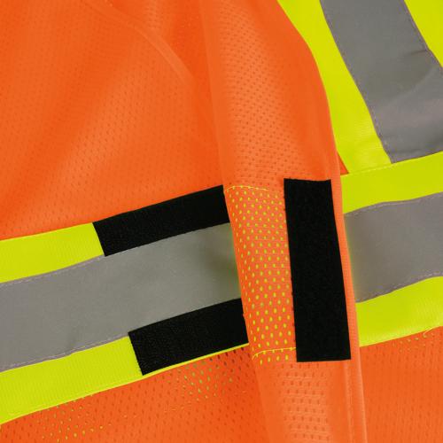 Hi-Vis Self-Extinguishing FR Poly Mesh Safety Vest - 5-pt Tear-Away - Hi-Vis Orange - L/XL product photo