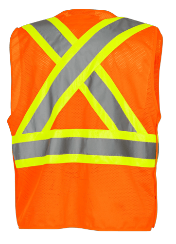 Hi-Vis Poly Mesh Safety Vest - Drop Shoulder - Snap Closure - Hi