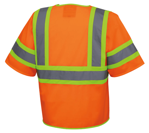 Hi-Vis Short-Sleeved Safety Vest - Zipper Closure - Hi-Vis Orange - XL product photo