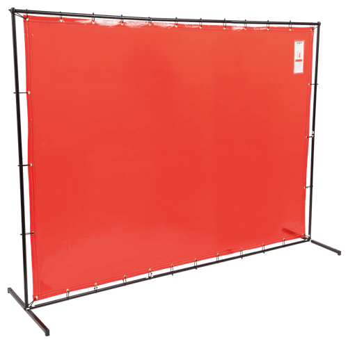 Welding Curtain and Frame Combo Kit - Orange - 6'x8' product photo