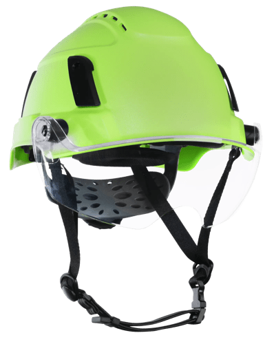 XS2-500 Type 2 Safety Helmet w/Flip–Up Visor – Vented – Hi-Vis Green product photo
