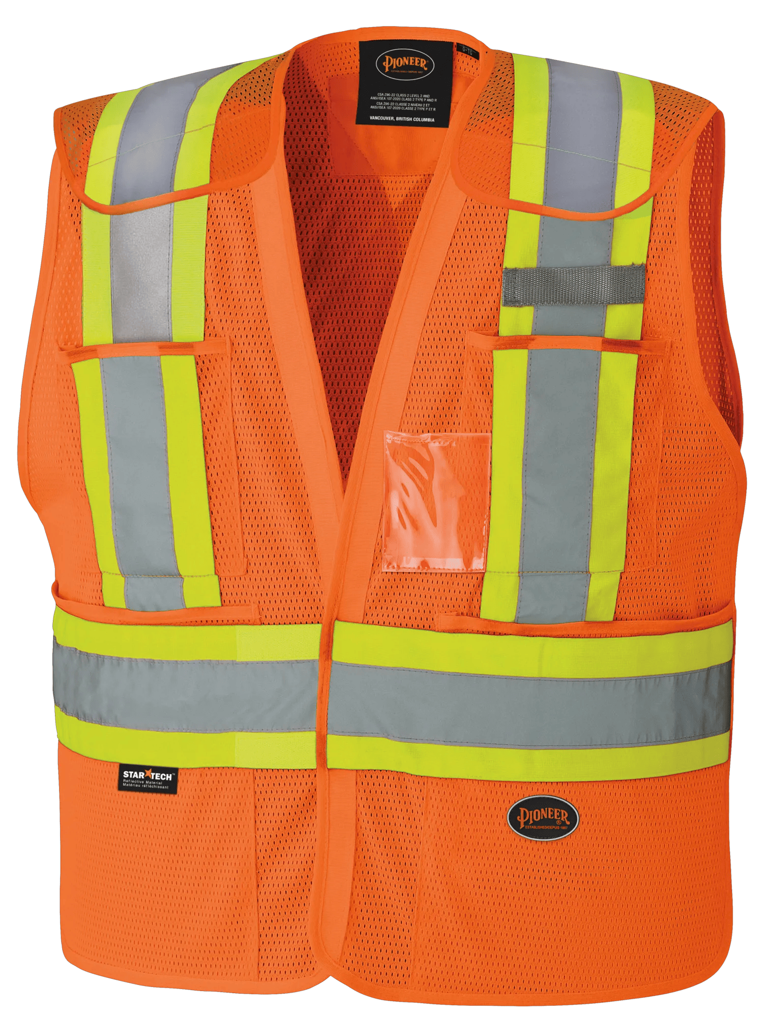 Hi-Vis Poly Mesh Drop Shoulder Safety Vest - Hi-Vis Orange - S/M