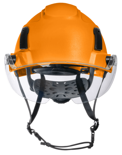 XS2-500 Series Type 2+ Vented Safety Helmet w/Flip-Up Visor - Hi-Vis Orange product photo
