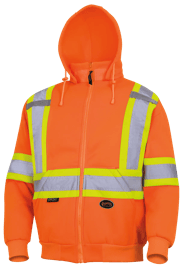 Chandail &agrave; capuche de s&eacute;curit&eacute; en molleton de polyester &ndash; fermeture &agrave; glissi&egrave;re &ndash; orange haute visibilit&eacute; &ndash; homme 2TG photo du produit