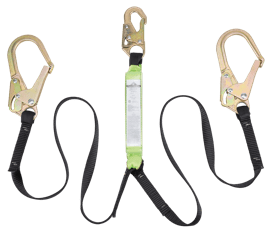 Shock Absorbing Lanyard - Webbing - Double Leg - Body Snap/3 Form Anchors - 6 ' product photo