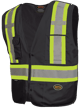 Hi-Vis Tricot Poly Safety Vest - Mesh-Back - 5-pt Tear-Away - Black - 5XL product photo