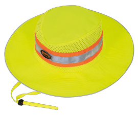 Hi-Vis Cooling Ranger's Hat with Strap - Hi Vis Yellow/Green product photo