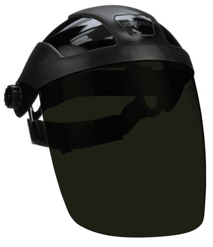 DP4 Series Face Shield with Crown and Ratcheting Headgear - Shade 5 IR Uncoated Polycarbonate 9" x 12.125" x .060" product photo