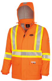 Manteau de pluie isolante Flash-Gard&reg; ignifuge/anti-arc &eacute;lectrique avec capuche &ndash; Orange haute visibililt&eacute; &ndash; Taille homme 2TG photo du produit