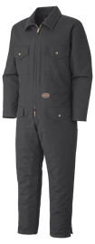 Combinaison en canevas de coton matelass&eacute; &ndash; Fermeture &agrave; glissi&egrave;re &ndash; Noir &ndash; Taille homme G photo du produit