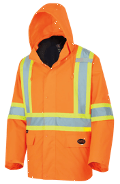 Manteau 3-en-1 &laquo; The Rock &raquo; en polyester Oxford 300 D enduit de PU &ndash; Orange haute visibilit&eacute; &ndash; Taille homme 2TG photo du produit