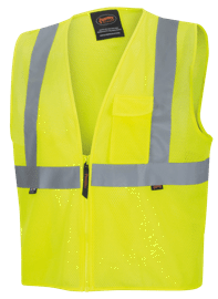 Hi-Vis Poly Mesh Safety Vest - Zipper Closure - Hi-Vis Yellow/Green - L product photo