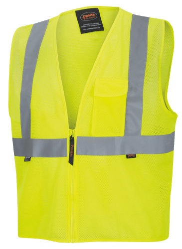 Hi-Vis Poly Mesh Safety Vest - Zipper Closure - Hi-Vis Yellow/Green - XL product photo